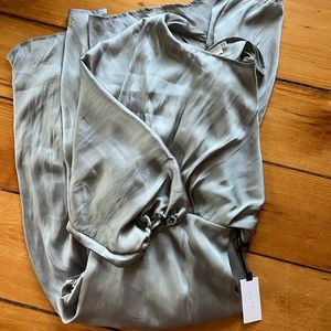 Boutique light teal silk dress